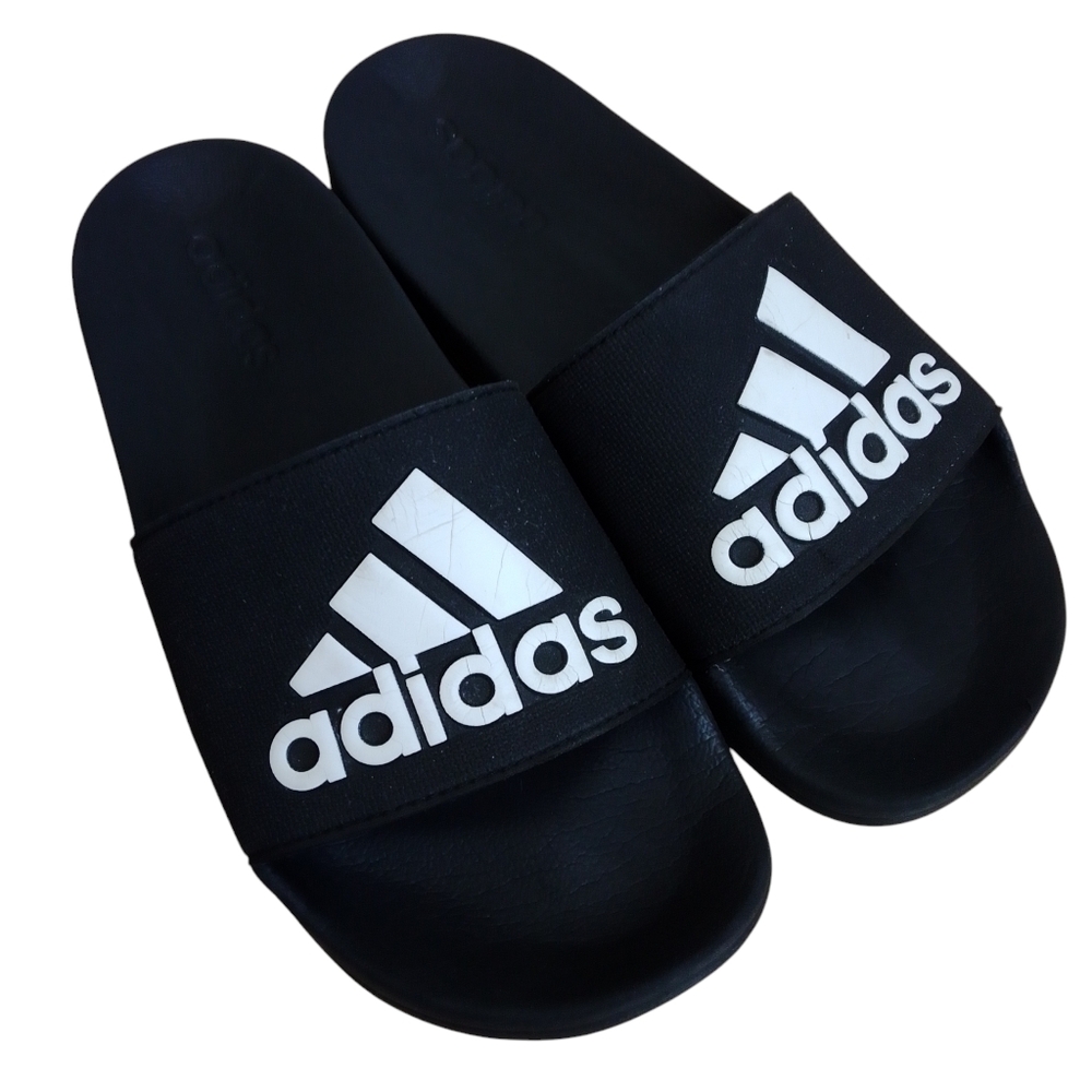 Adidas Black and White Slides